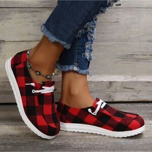 Women's Buffalo Check Slipon Shoes
